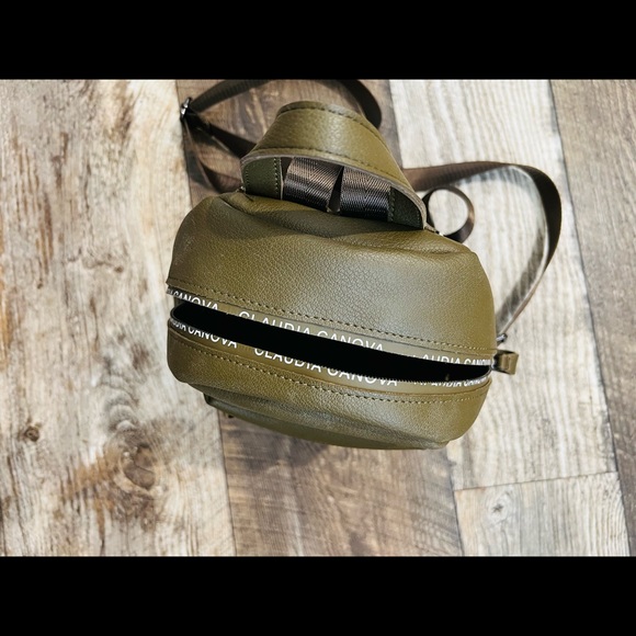 Claudia Canova Khaki Backpack With Logo Tape - Picture 9 of 14